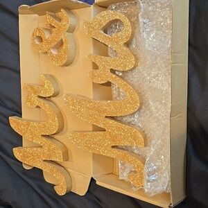 Mr. & Mrs. Rose gold glitter decor